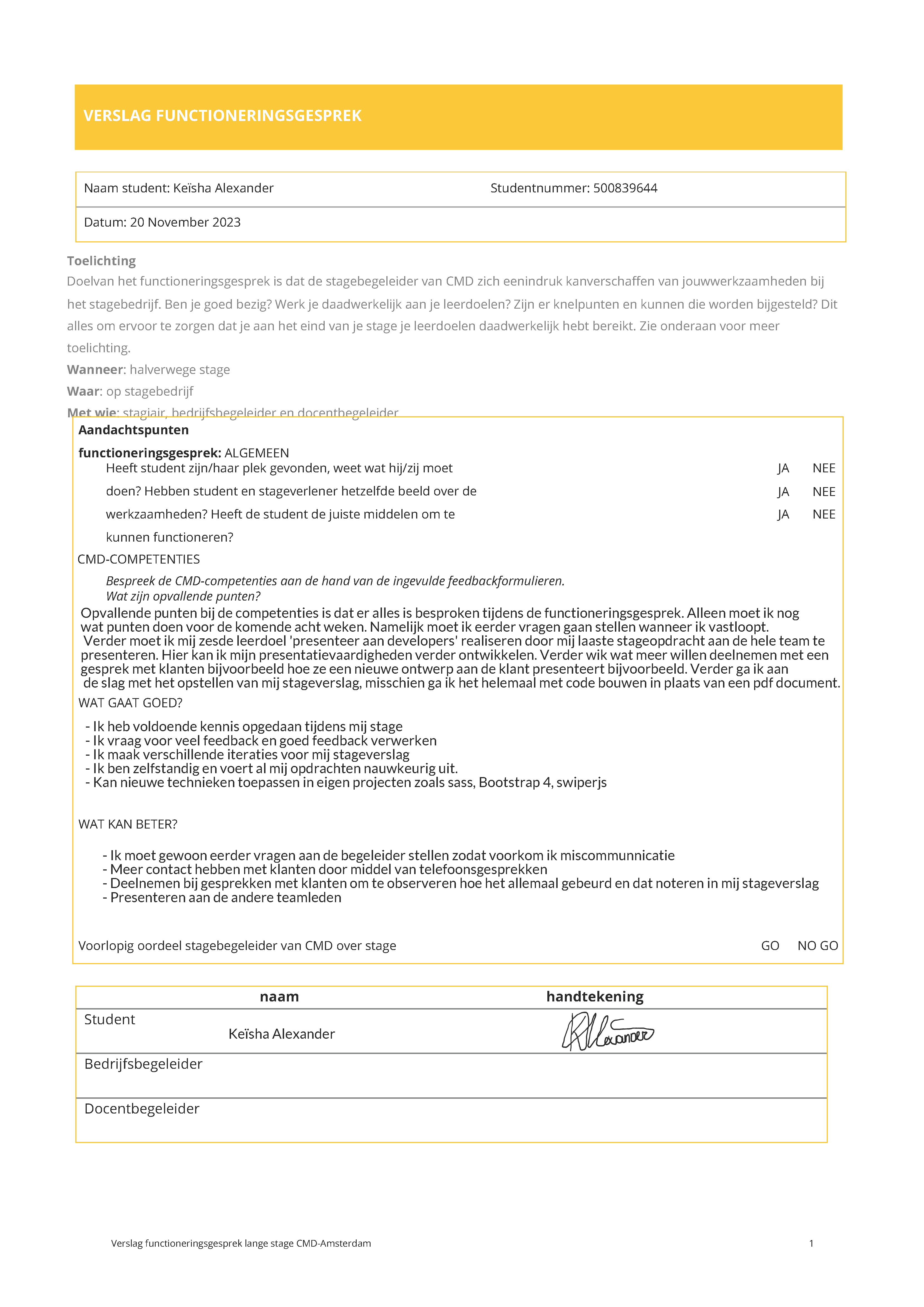 Functioneringsverslag